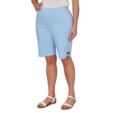 Hearts of Palm Plus Size Palm Cool & Collected Solid Tech Stretch Bermuda Shorts