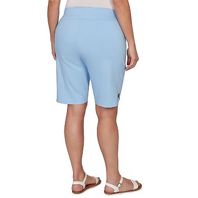 Hearts of Palm Plus Size Palm Cool & Collected Solid Tech Stretch Bermuda Shorts