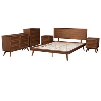 Baxton Studio Melora 5 pc Bedroom Set with Storage Drawers