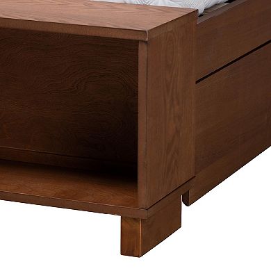 Baxton Studio Jalie Platform Storage King Bed with Upholstered Headboard
