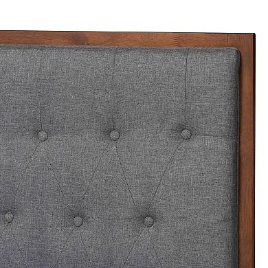 Baxton Studio Jalie Platform Storage King Bed with Upholstered Headboard