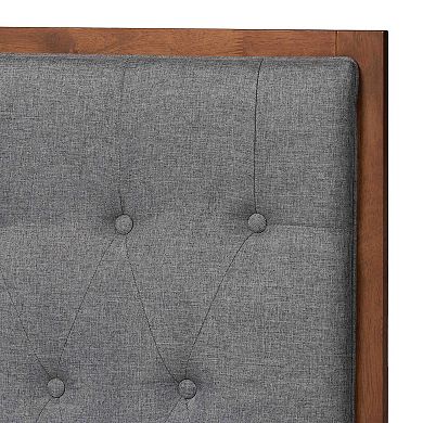 Baxton Studio Bryn Upholstered Platform King Bed with Tufted Headboard