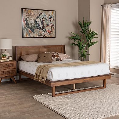 Baxton Studio Aveena Upholstered Platform Queen Bed