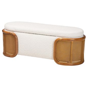 Baxton Studio Basira Upholstered Storage Bench