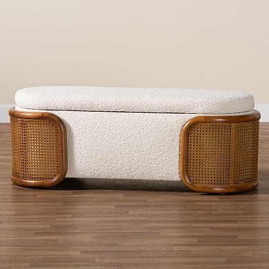Baxton Studio Basira Upholstered Storage Bench