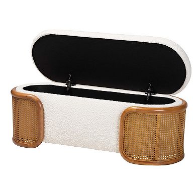Baxton Studio Basira Upholstered Storage Bench