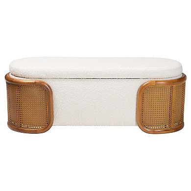 Baxton Studio Basira Upholstered Storage Bench