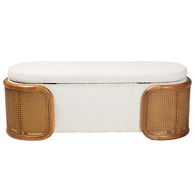 Baxton Studio Basira Upholstered Storage Bench