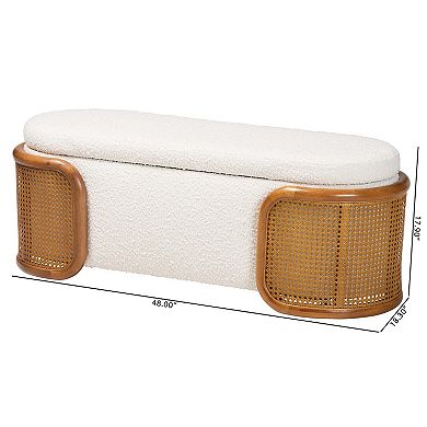 Baxton Studio Basira Upholstered Storage Bench