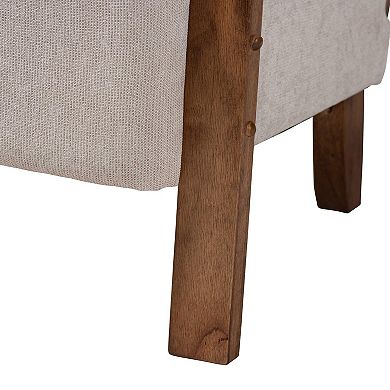 Baxton Studio Sage Chair with Upholstered Seat and Cane Back
