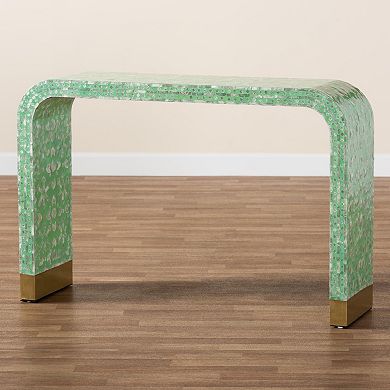 Baxton Studio Didrika Console Table with Unique Design and Gold Tone Accents