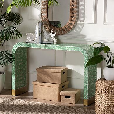 Baxton Studio Didrika Console Table with Unique Design and Gold Tone Accents