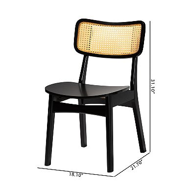 Baxton Studio Tafari Cane-Back Dining Chair 2-Piece Set