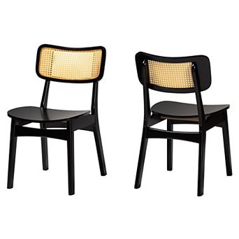 Baxton Studio Tafari Cane-Back Dining Chair 2 pc Set