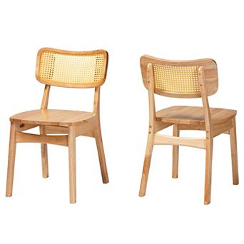 Baxton Studio Tadeo Natural Wood Dining Chair 2 pc Set