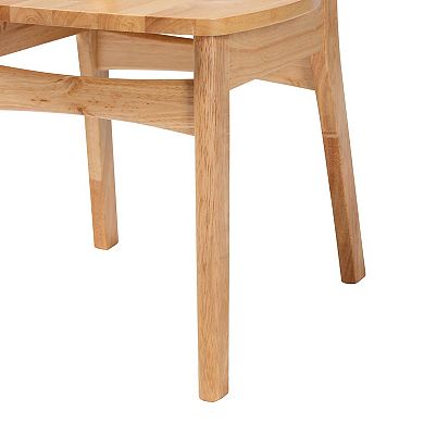 Baxton Studio Tadeo Natural Wood Dining Chair 2-Piece Set