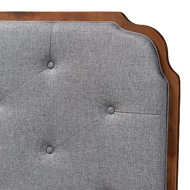Baxton Studio Shanti Upholstered Tufted King Headboard