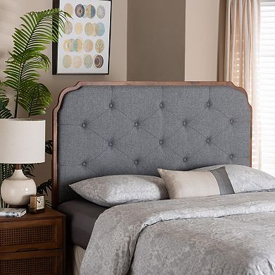 Baxton Studio Shanti Upholstered Tufted King Headboard
