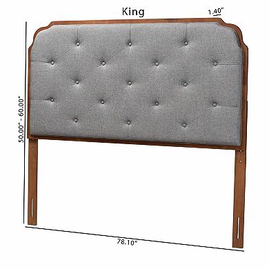 Baxton Studio Shanti Upholstered Tufted King Headboard