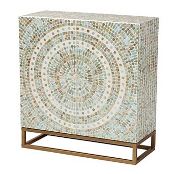 Baxton Studio Quintus Mother-of-Pearl Storage Cabinet