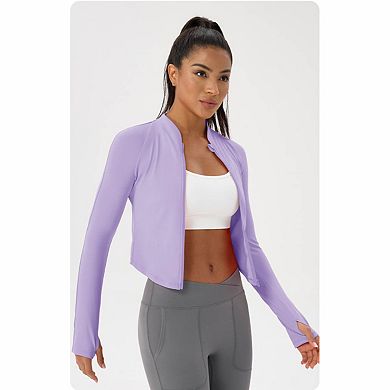Women's Cropped Zip-Up Yoga Jacket