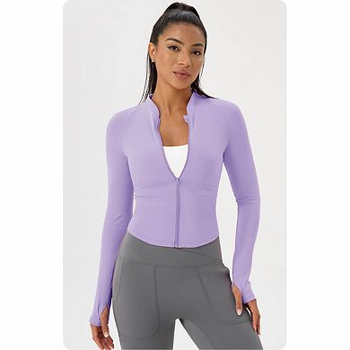 Women's Cropped Zip-Up Yoga Jacket