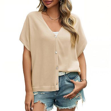Women's Sleeveless V-Neck Knit Cardigan Casual Open Front Sweater Coat