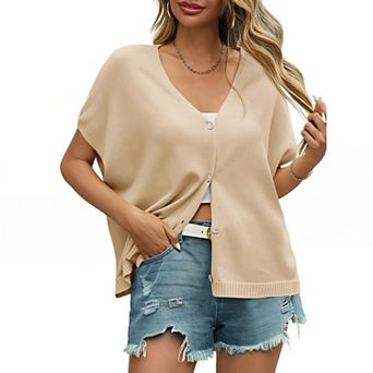 Women's Sleeveless V-Neck Knit Cardigan Casual Open Front Sweater Coat