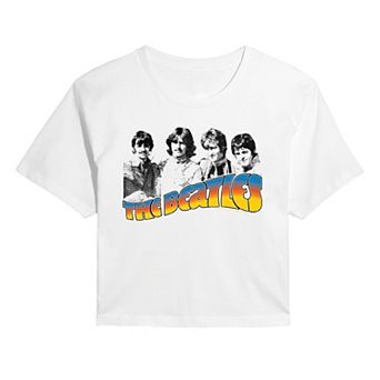Juniors' The Beatles Retro Portrait Cropped Tee
