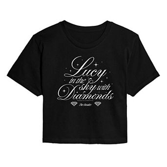 Juniors' The Beatles Lucy In The Sky With Diamonds Cropped Tee