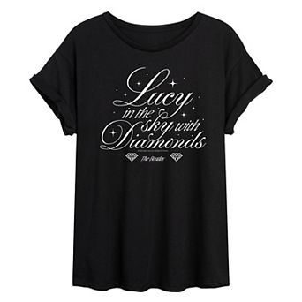 Juniors' The Beatles Lucy In The Sky With Diamonds Oversized Tee