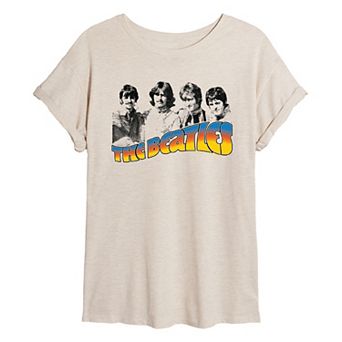 Juniors' The Beatles Retro Portrait Oversized Tee
