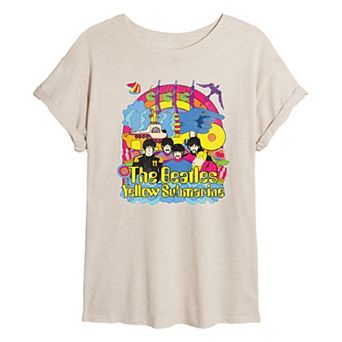 Juniors' The Beatles Vintage Distressed Oversized Tee