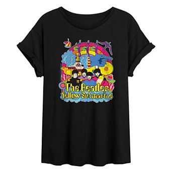 Juniors' The Beatles Vintage Distressed Oversized Tee