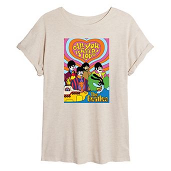 Juniors' The Beatles All You Need Is Love Oversized Tee