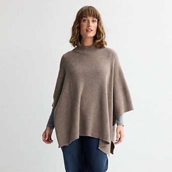 Women's Sonoma Goods For Life® Collar Knit Poncho Topper