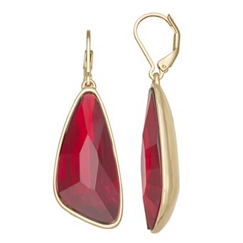 Nine West Gold-Tone Polished Leverback Asymmetrical Drop Earrings