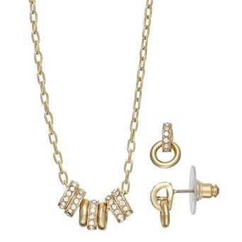 Nine West Gold-Tone Polished Necklace & Earring Set