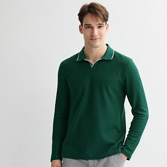 Men’s Apt. 9® Long Sleeve Johnny Collar Polo Shirt