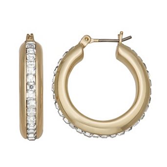 Nine West Gold-Tone Polished Click-It Hoop Earrings