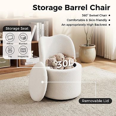 Vanity Chair with Storage Swivel Makeup Chair Dressing Stool with Back for Bedroom Vanity Table