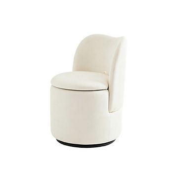 Vanity Chair with Storage Swivel Makeup Chair Dressing Stool with Back for Bedroom Vanity Table