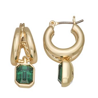 Nine West Gold-Tone Polished Click-It Earrings