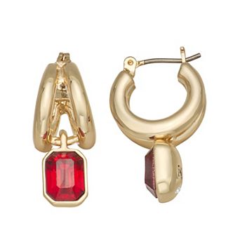 Nine West Gold-Tone Polished Click-It Earrings