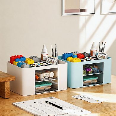 5 Slot Dual Drawer Pen Holder