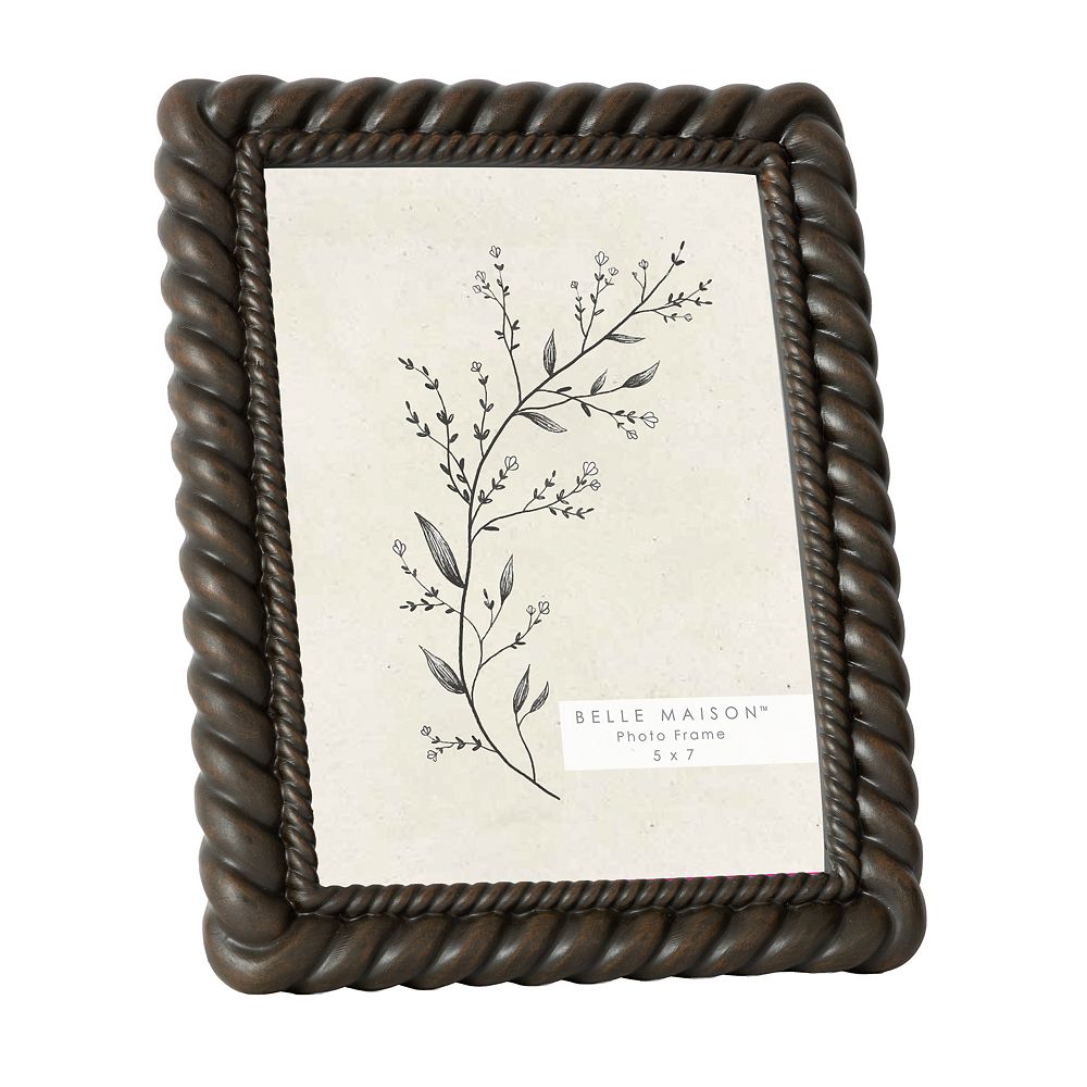 Belle Maison Dark Brown Braided 5x7 Photo Frame