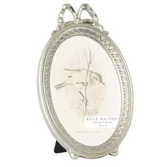 Belle Maison Silver Finish Oval 4x6 Photo Frame