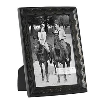 Belle Maison Black Embossed 4x6 Photo Frame