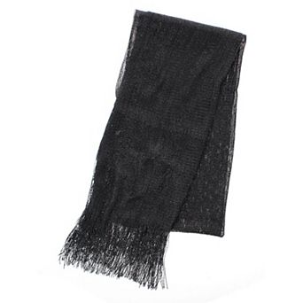 CTM Women's Shimmering Fringe Evening Shawl Scarf