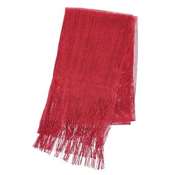 CTM Women's Shimmering Fringe Evening Shawl Scarf